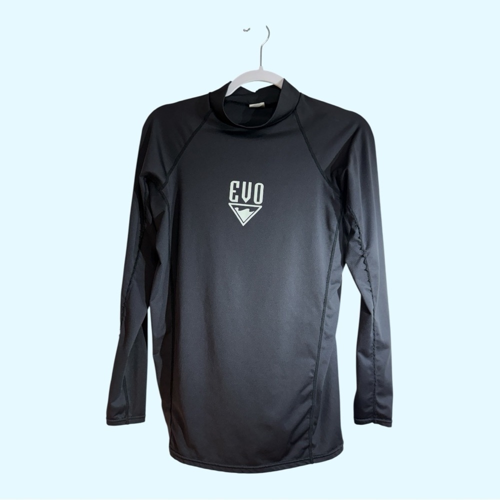 EVO Boys XL Long Sleeve Rash Guard Shirt for Surf & Sand, Black